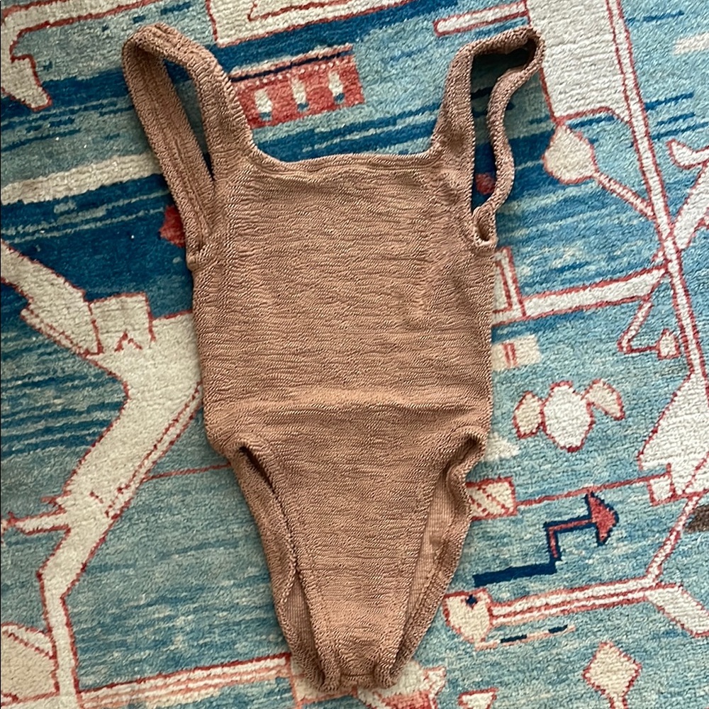 Hunza G Brown One Piece Swimsuit in Excellent Shape